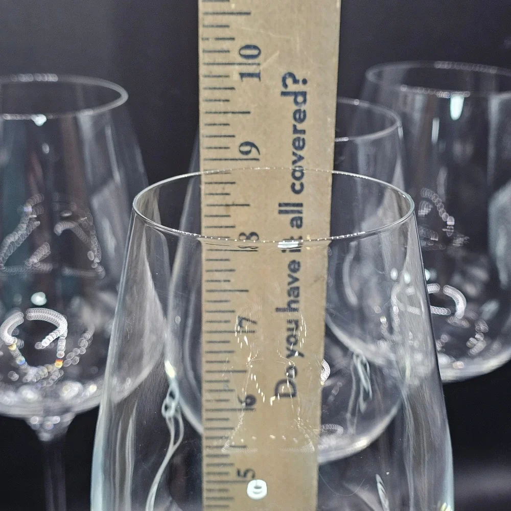 Lenox Crystal Wine Glasses Set of 4 Clear Stemmed Goblets 9